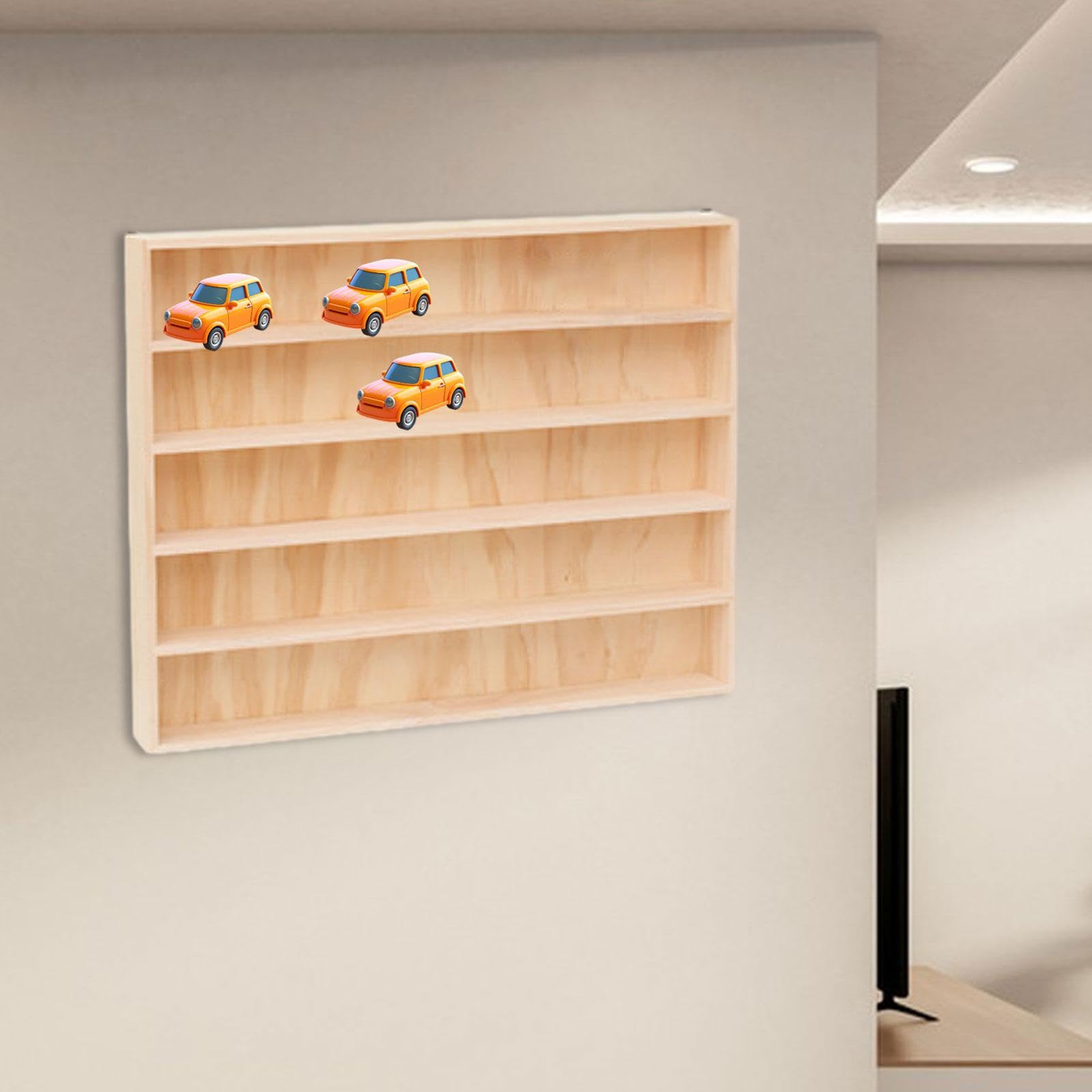 Sharplace Vitrine für Modellautos, Ausstellungsvitrine, Stabiler und geräumiger Organizer mit 5 Fächern für Modellautos, Puppen und den Einzelhandel, Kein Deckel