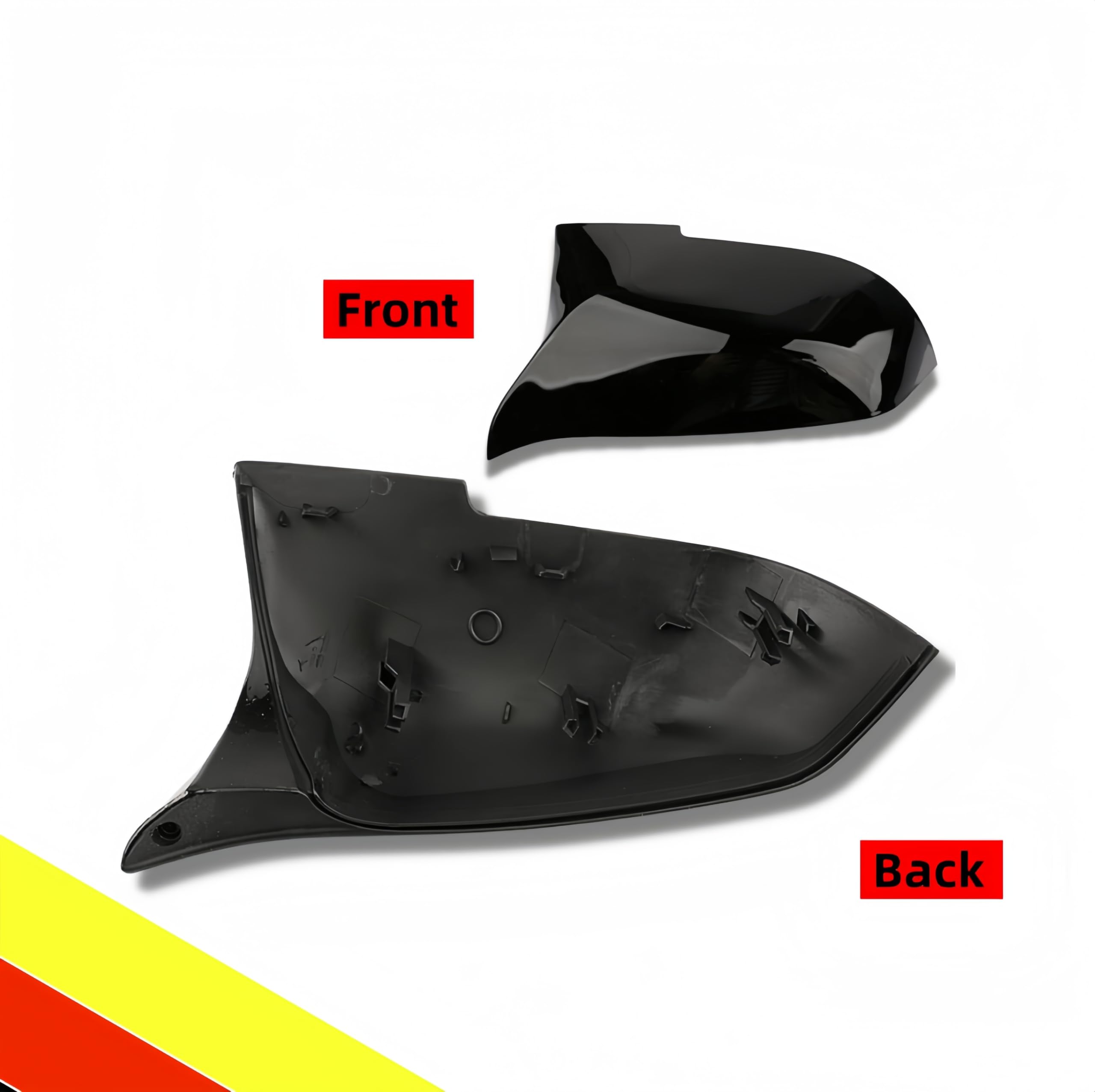 POETRYXIAO Couvre-rétroviseur de voiture compatible avec B-MW 1er F20 F21/2e F22 F23 F87/3e F30 F31 F34/4e F32 F33 F36/i3 I01/X1 E84, adapté pour le tuning (Noir brillant)