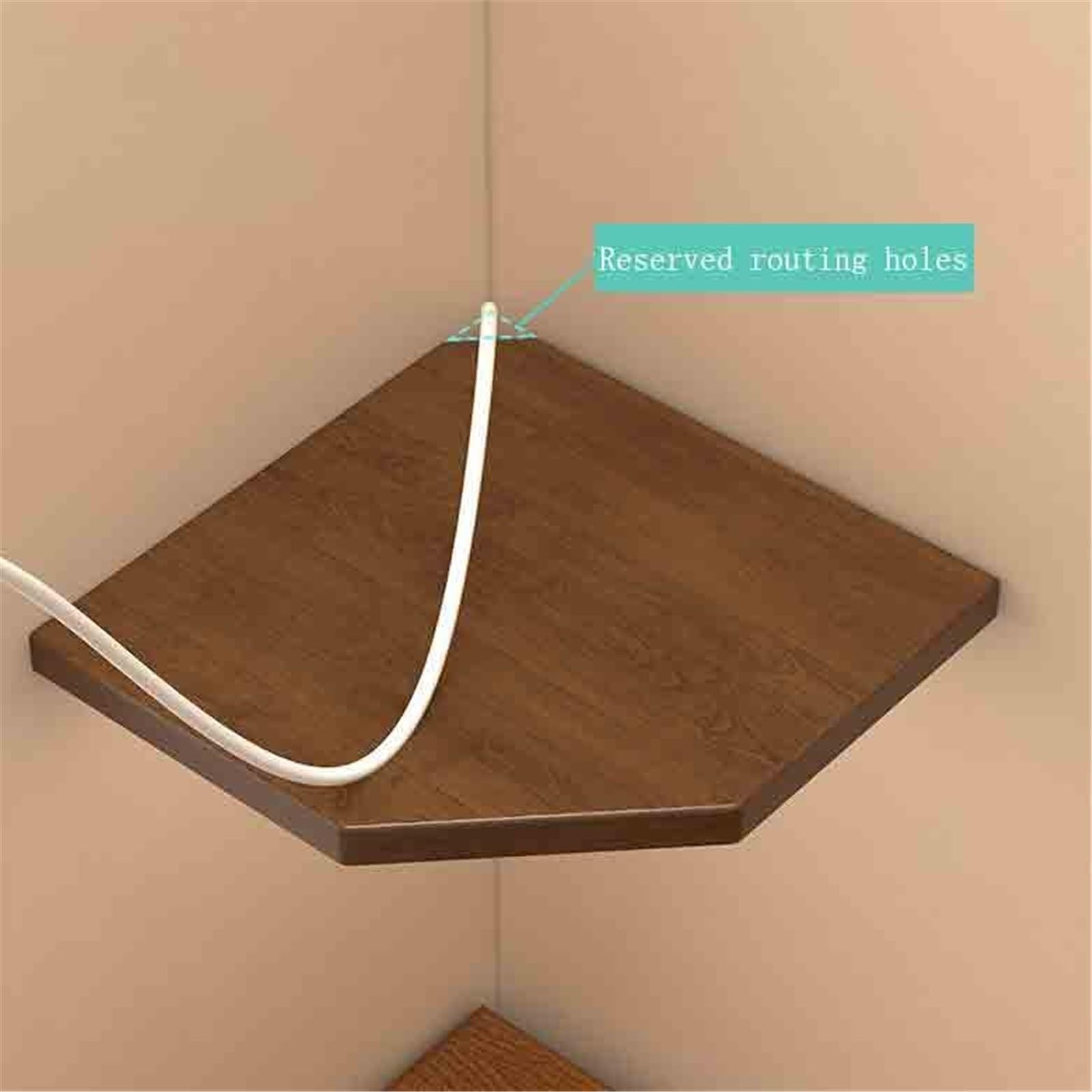 Estante Flotante Estantes flotantes poligonales for estantería Triangular de Pared Decoración(Blanco,Pequeño)