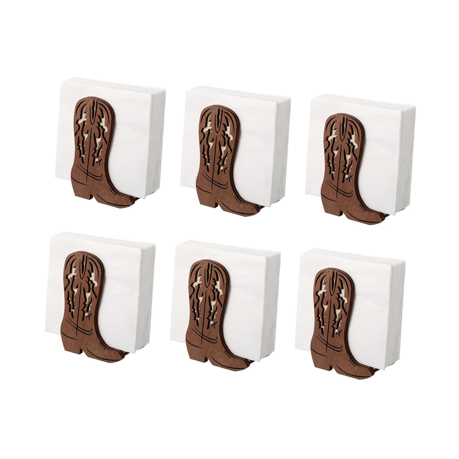 Tfaoys B 3D Wooden Cowboy Oot Napkin Holder Napkin Organizer For Western Themed Home Decor And Christmas Party Table Setting Christmas Table Decoration
