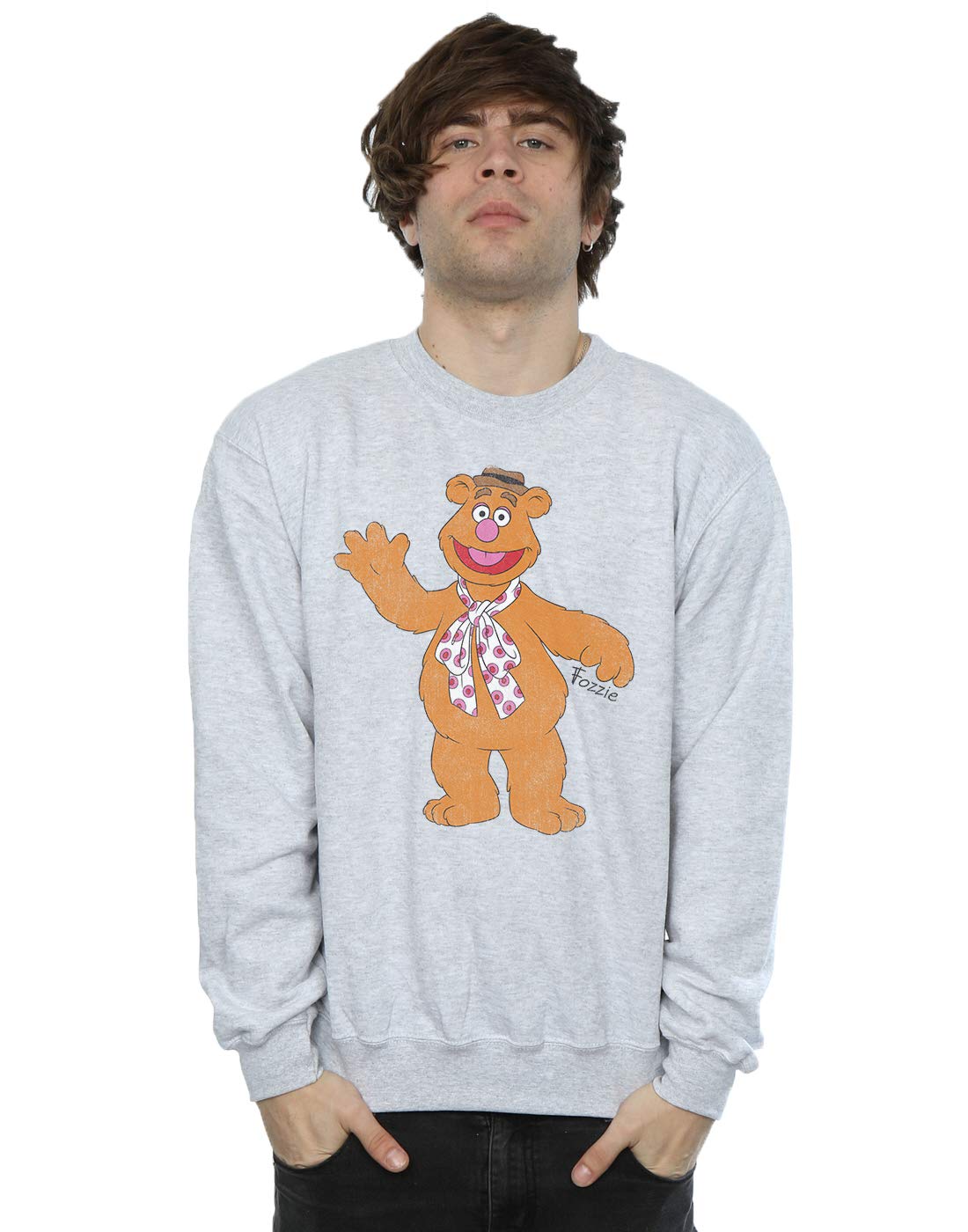Muppets Men's Heather Grey Disney The Classic Fozzy Sweatshirt Medium
