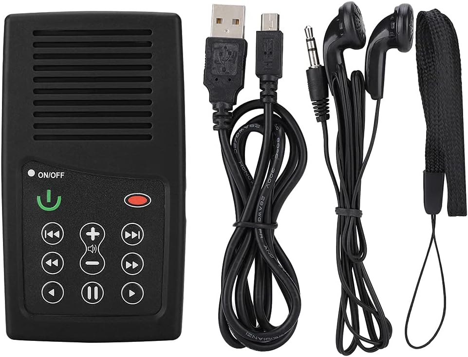 Lector de Libros electrónicos Recargable de 350 mAh, Lector de Libros, Kindle portátil para más de 5 Horas de Escucha de la(Arabic Black)