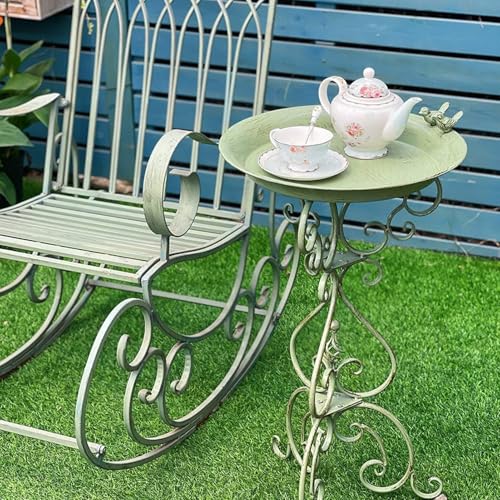 Bancs de jardin extérieurs simples de style rétro vert en fer forgé - 5