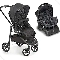kit Carrinho Olympus New Black Com Bebê Conforto/base Galzerano