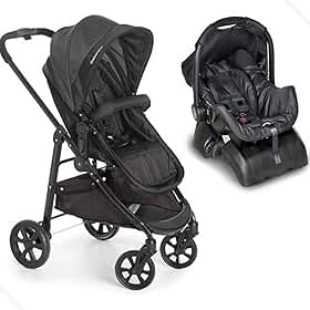 kit Carrinho Olympus New Black Com Bebê Conforto/base Galzerano