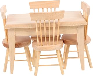 Totority 1 Conjunto De Mesa E Cadeira Modelo Estante De Vidro Artigos Para Casa Decoração De Casa Móveis Em Miniatura Cadeira De Jantar Em Miniatura Jardim Em Miniatura Móveis Para Sala De