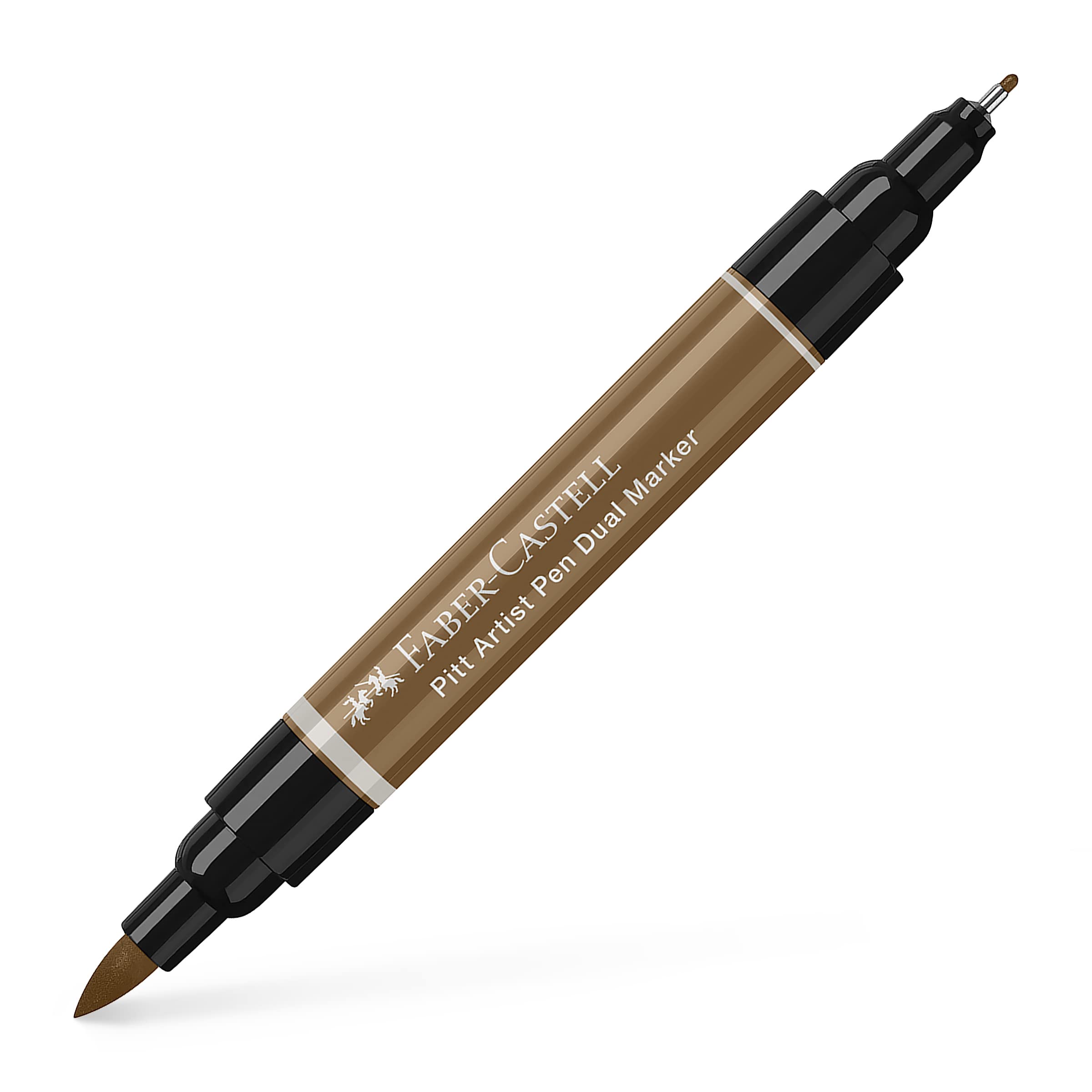 Faber-Castell Art & Graphic Pitt Artist Pen Dual Marker India Ink, Raw Umber, Single Pitt Pen, Art, Craft, Drawing, Sketching