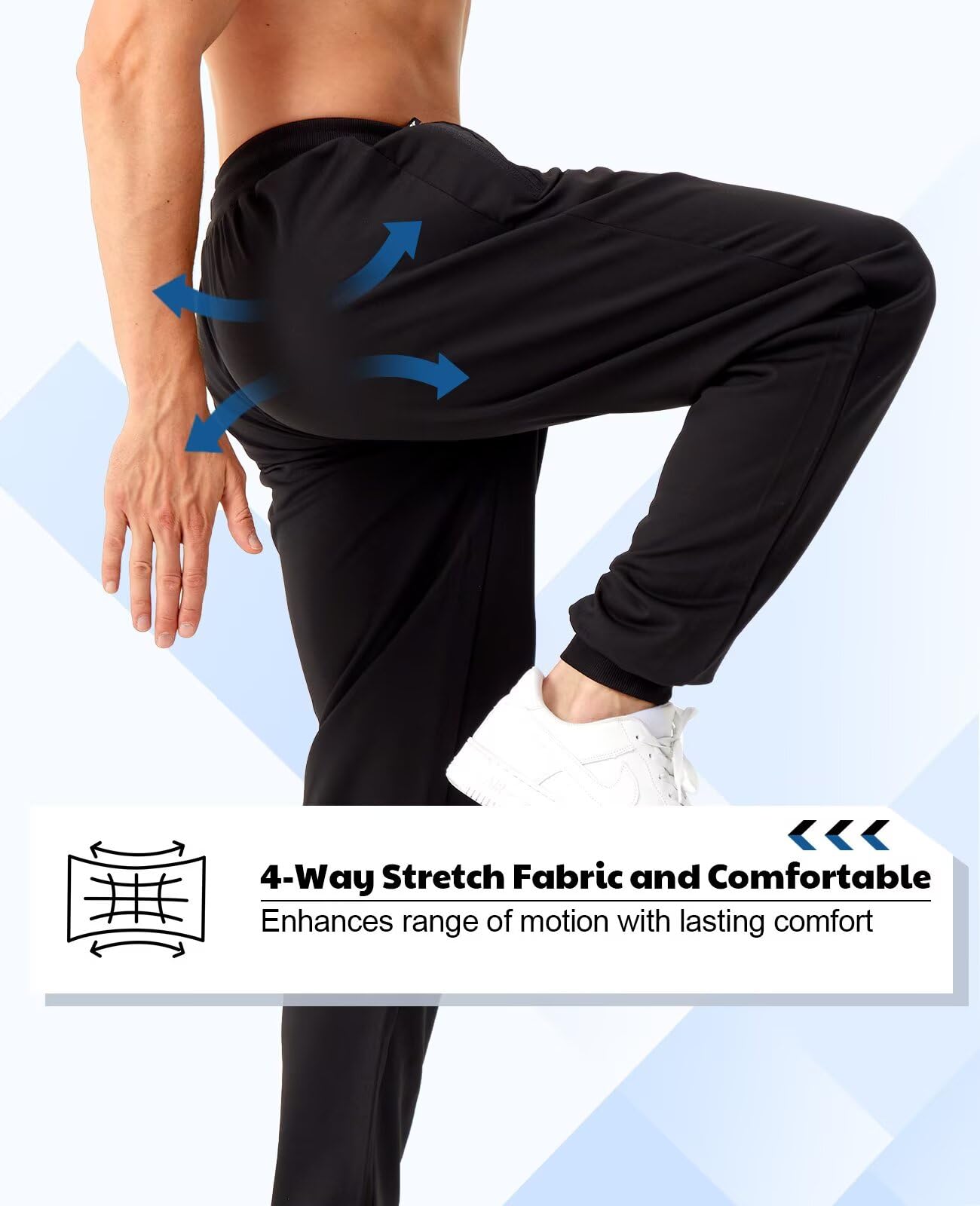 Paquete de 5 pantalones deportivos para hombre, pantalones deportivos con bolsillo con cremallera, pantalones deportivos para hombre, pantalones deportivos cálidos y ajustados para hombre