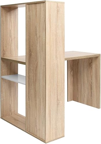 Miniatura 7 de ClassHouze Escritorio esquinero en forma de L con estantes escritorio de oficina en casa mesa esquinera escritorio de madera para juegos en forma de