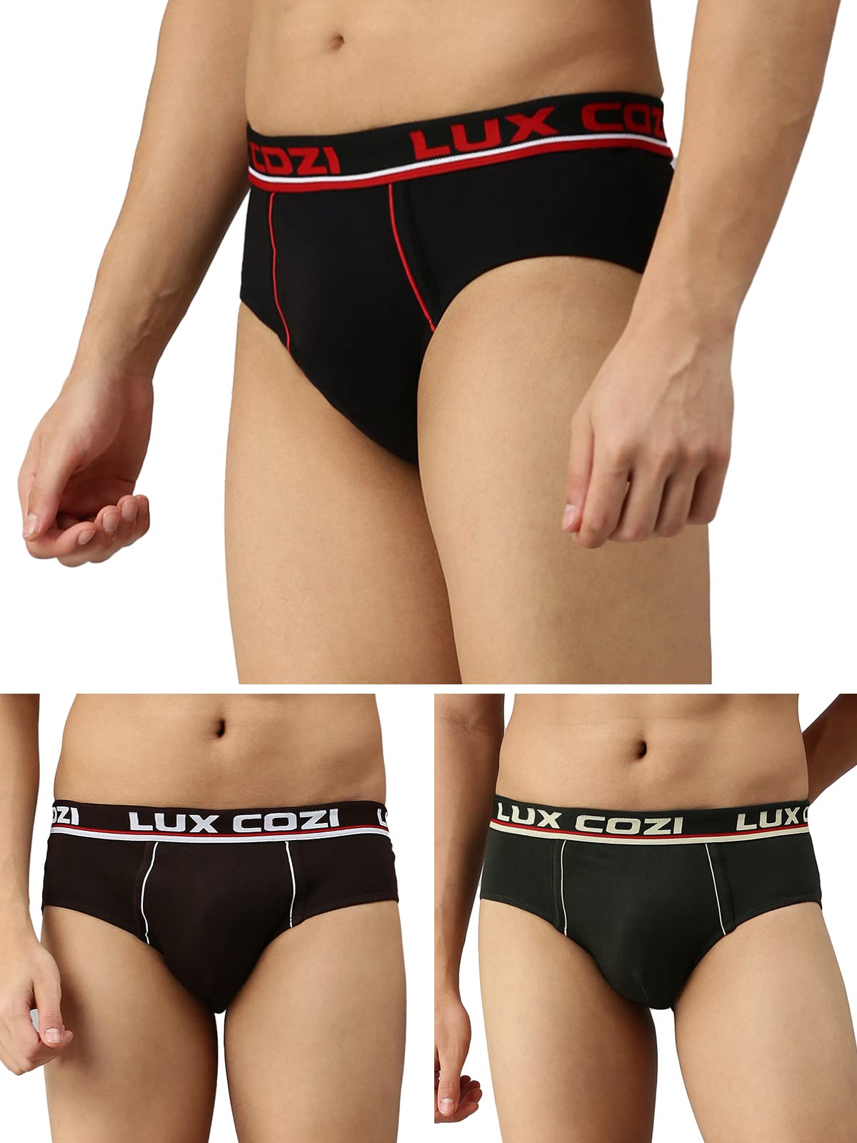 Lux CoziBigshot Men's Cotton Brief (Pack of 3)