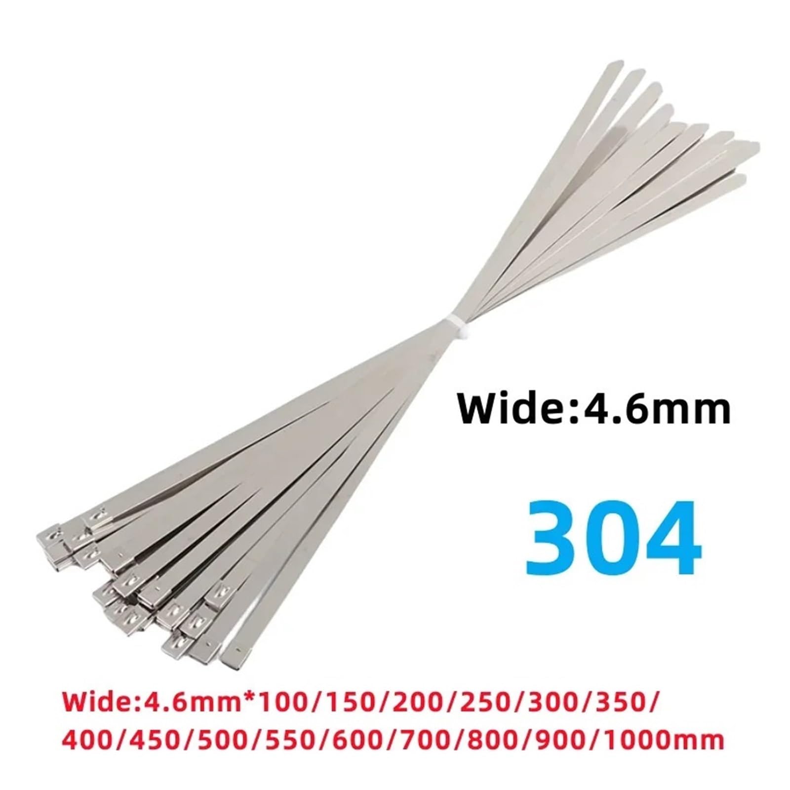 50 Stück 4,6 mm beschichtete Edelstahl-Metallkabelbinder, multifunktionale Metall-Kabelbinder zur Auspuffumwicklung(4.6x1000mm)