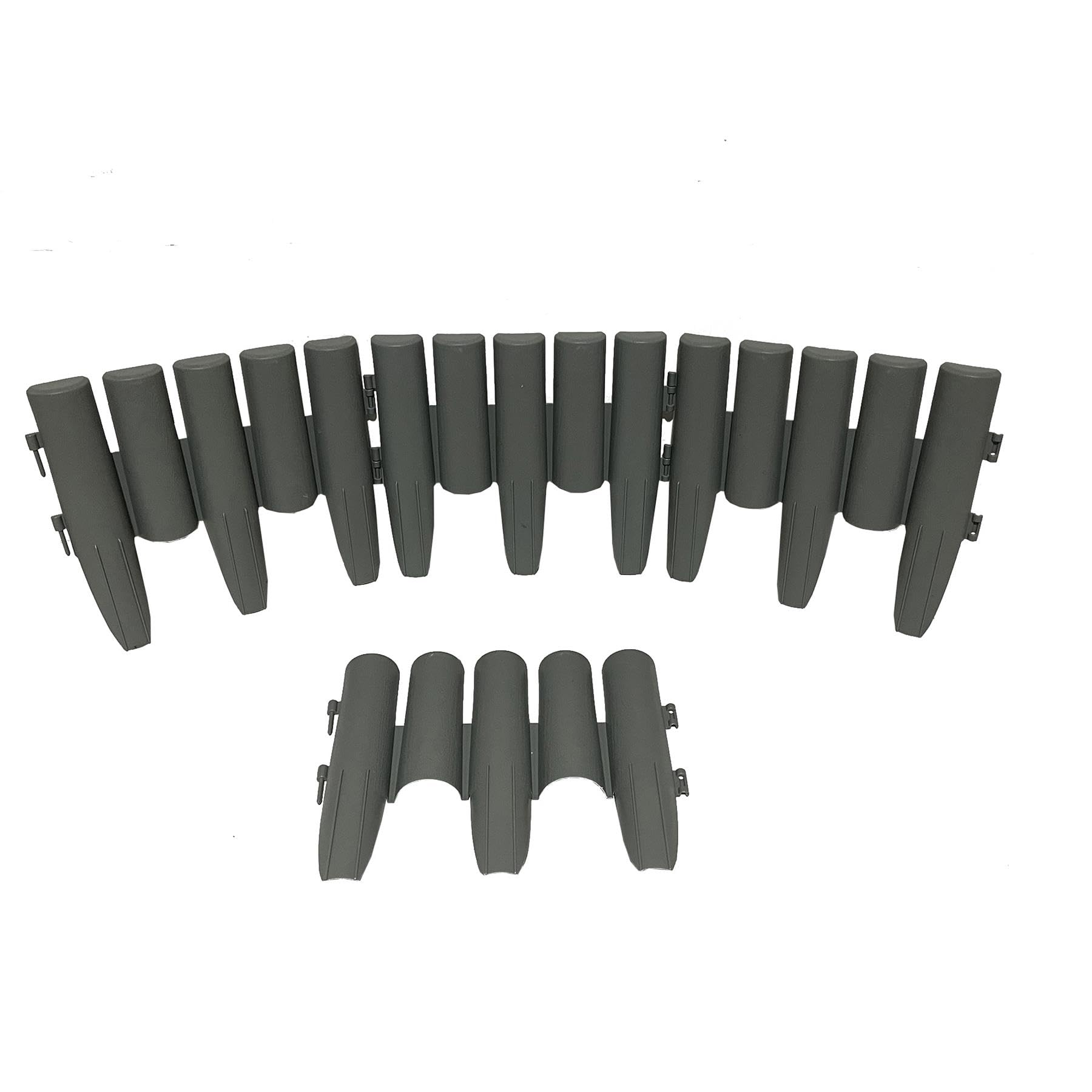 simpa Dark Grey Plastic Wood Log Style Decorative Lawn Edging Border. Pack of 16 panels 4.4M Total Length