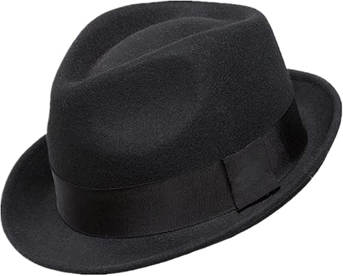 Home Prefer Sombrero de invierno de fieltro de lana para hombre sombrero Fedora de ala corta