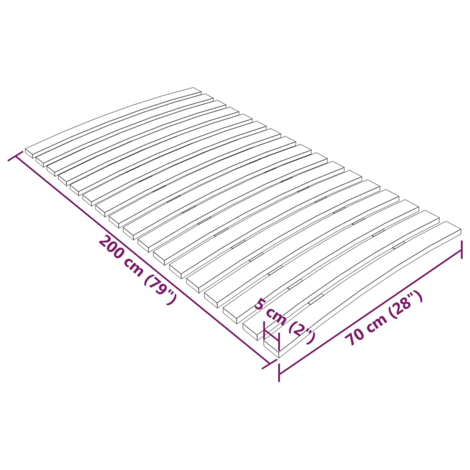 Hout Gelatte bedbodem 70 x 200 cm Modern (18 resultaten