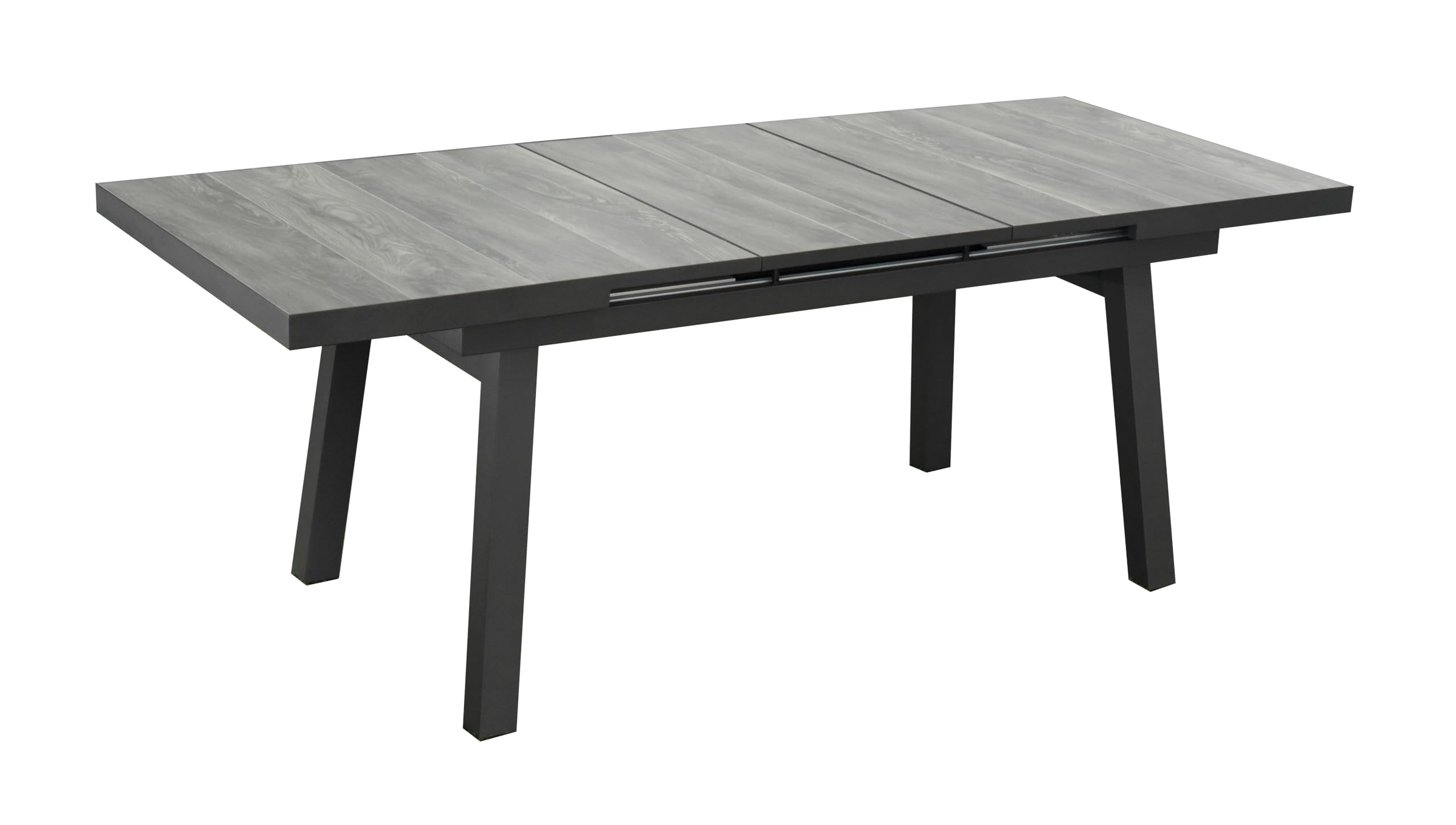 bellavista Home&Garden Gartentisch Sydney – Ausziehtisch 162–212 x 100 x 76 cm, Aluminium pulverbeschichtet anthrazit, Keramik-Tischplatte in Holzoptik, für 6–8 Personen