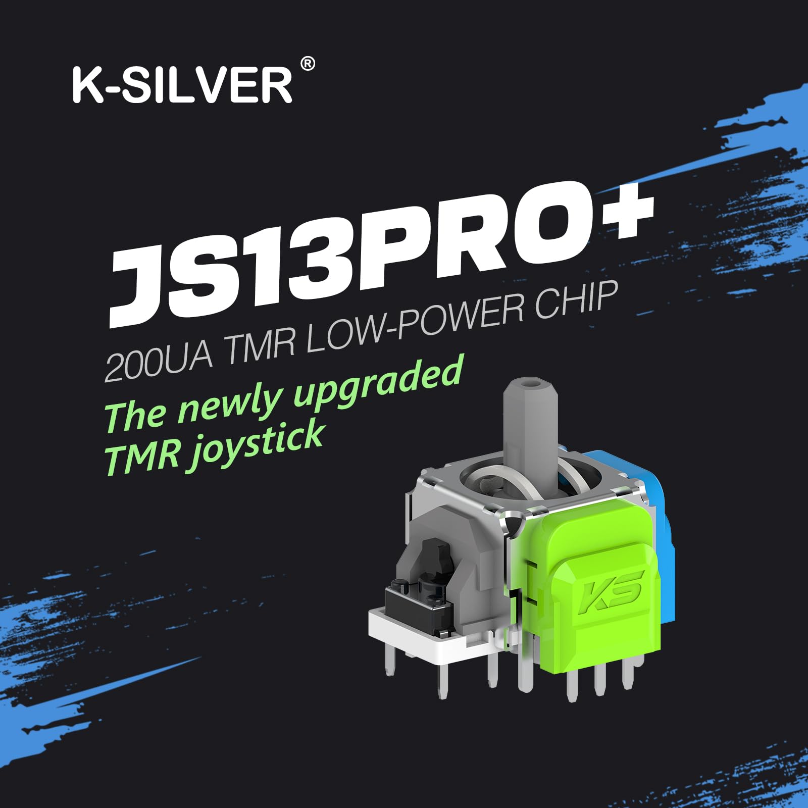 K-Silver TMR - Joystick magnético de resistencia magnética de alta precisión, 200μA de baja potencia, 5 millones de rotaciones, compatible con PS4, Xbox X/S, PS5, controladores de interruptor (JS13