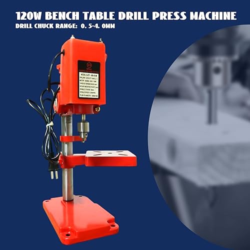 Miniatura 5 de Banco de prensa de taladro, 110 V 120 W, mini máquina de prensa de taladro portátil de velocidad continua, alta precisión, herramienta de prensa de