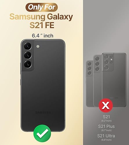 Miniatura 2 de Miss Arts Funda para Samsung Galaxy S21 FE con soporte, funda para teléfono con soporte de anillo, correa de muñeca de lujo para mujeres y niñas,