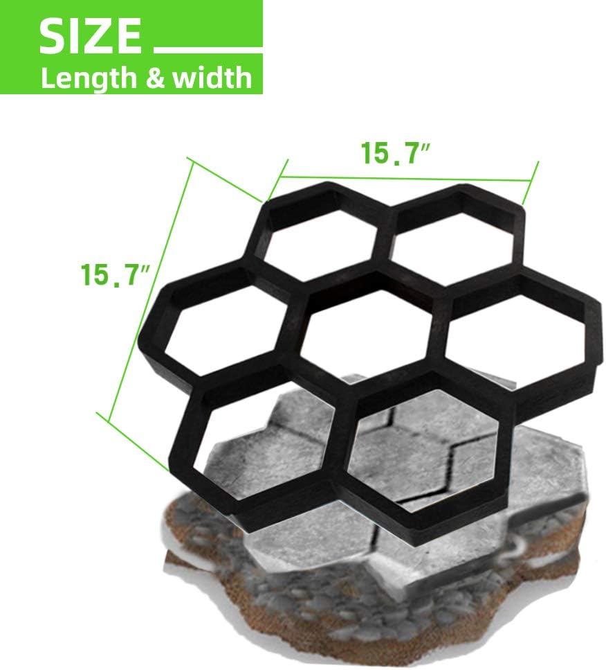 CJGQ 15.7"x15.7"x1.57" Concrete Molds Reusable Walk Maker Stepping Stone Paver Path Maker Lawn Patio Yard Garden DIY Walkway Pavement Paving Moulds (Honeycomb)