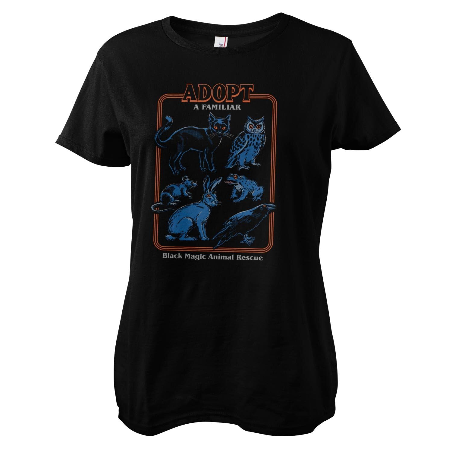 Steven Rhodes Officially Licensed Adopt A Familiar Women T-Shirt (Black), Small