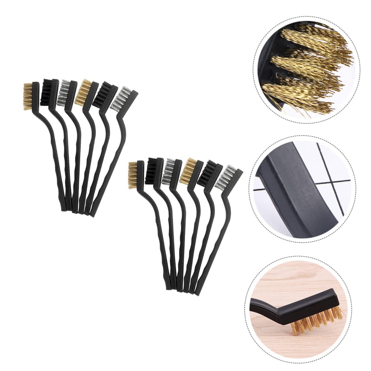 12pcs Cleaning Brushes Mini Wire Toothbrushes for Cleaning Rust Brass Brush Anti Static Brush Sturdy and Practical for Industrial Cleaning