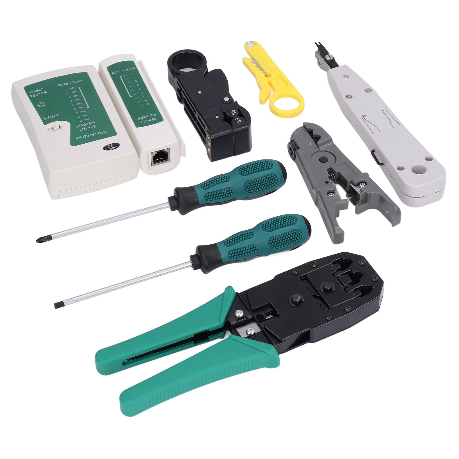 Outil de câble réseau, kit d'outils réseau, kit de sertissage de câble Ethernet portable, kit d'outils de maintenance de réparation de câble réseau pour les tests
