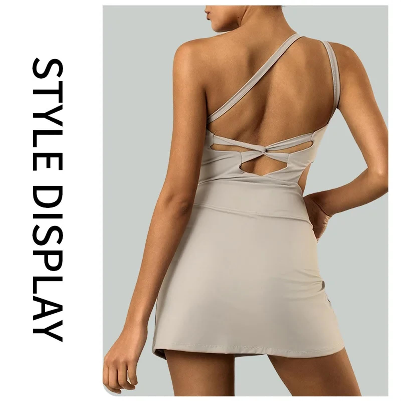 Damen-Tenniskleid mit Shorts und Brustpolstern, sexy Schultergurte, super dehnbar, Golf-Badminton-Skorts, All-in-One-Yoga-Anzüge