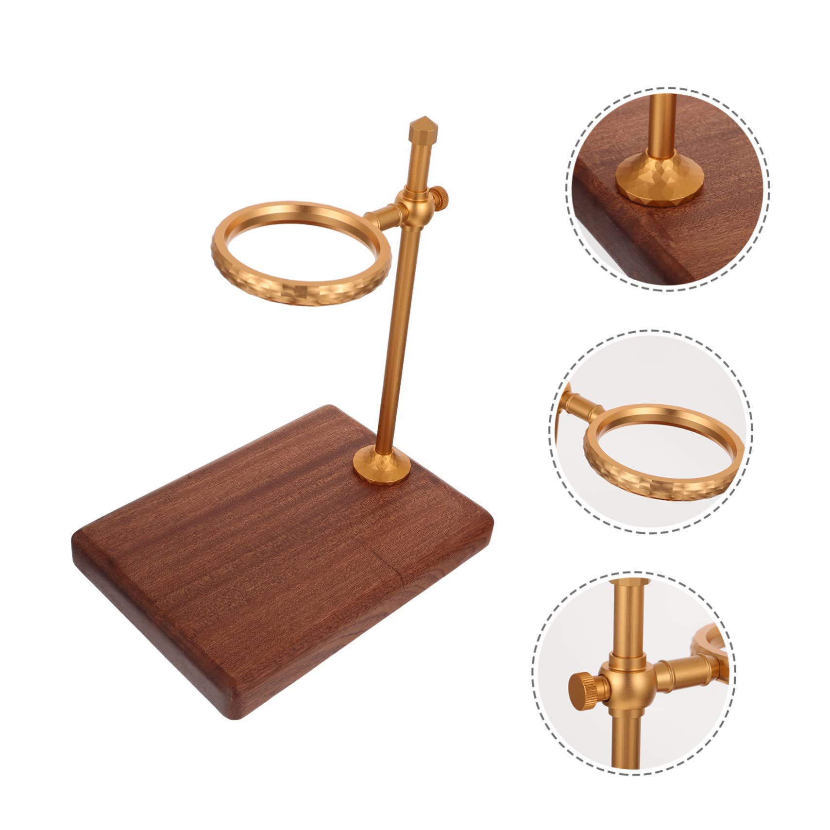 DOITOOL Madera Soporte de Aluminio Filtro Aleación Café Maciza y Ajustable, y Base Estable para Uso en Hogar