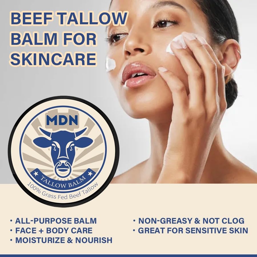 Miniatura 7 de MDN Bálsamo orgánico de sarga de ternera alimentada con pasto con aceite de oliva para el cuidado de la piel, hidratante multiusos que crea una piel