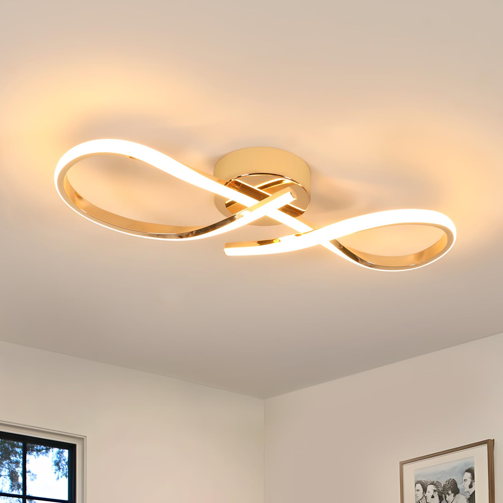 Riserva Moderne led-plafondlamp, 24 W, 3000 lm, 3000 K, rechthoekig, warmwit licht, plafondlamp van acryl, voor woonkamer, slaapkamer, keuken, hal, studio Riserva Moderne led-plafondlamp, 24 W, 3000 lm, 3000 K, rechthoekig, warmwit licht, plafondlamp van acryl, voor woonkamer, slaapkamer, keuken, hal, studio