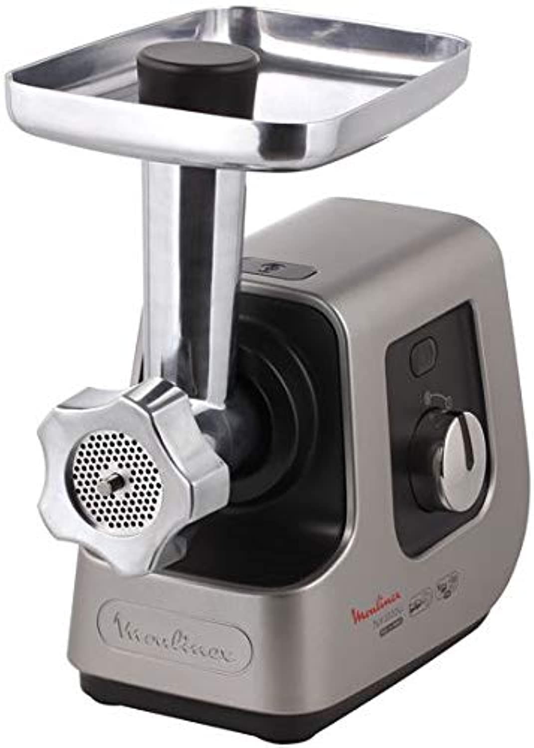 Moulinex ME740H Meat Mincer assembled with feeding tray and grinding head