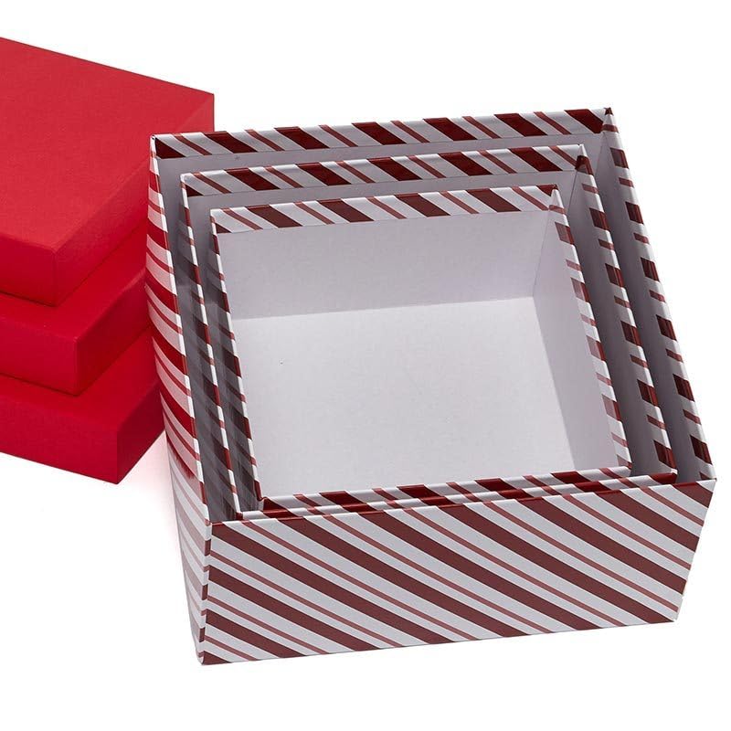 Amazon.com: Paper Mart 4ea - 3pcs Red/White Diagonal Stripe