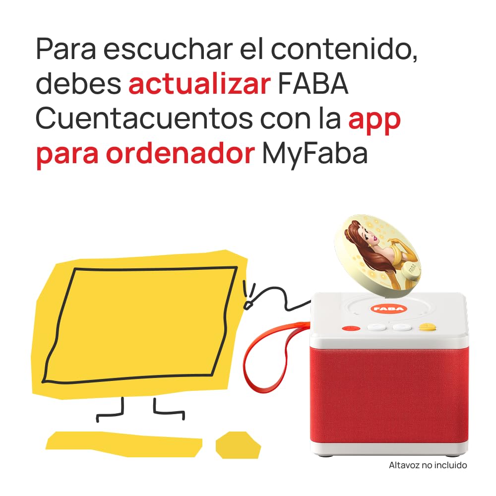 FABA Disco Sonoro Disney - La Bella y la Bestia - Historias sonoras para niños 5-10 años, Reproducción con el Cuentacuentos y FABA+, Juguete Educativo, versión en español - 3