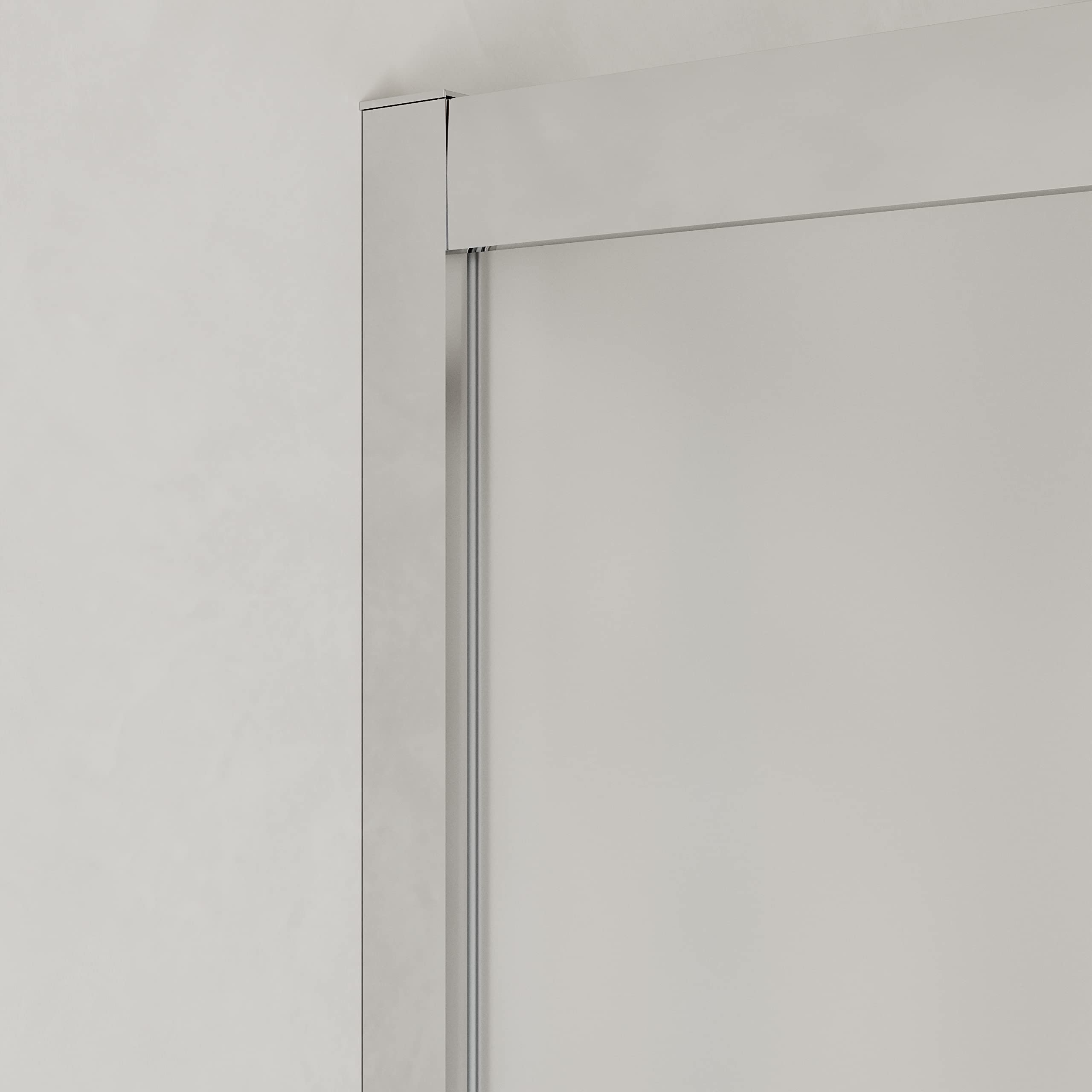 Box Doccia Angolare Mod. Java 80x80cm Apertura Scorrevole Vetro Temperato 6mm Opaco Profili in Alluminio Cromato Flat Design 16 Carrelli Scorrevoli Maniglia in ABS Cromato
