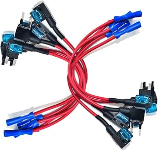12V Fuse Holder Add-a-Circuit Fuse TAP Adapter Mini ATM APM Blade Fuse Holder, 10 Pack