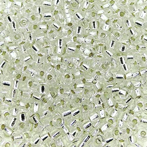 Miyuki Round Seed Bead Size 8/0 22G-Tube Silverlined Crystal #TOP2