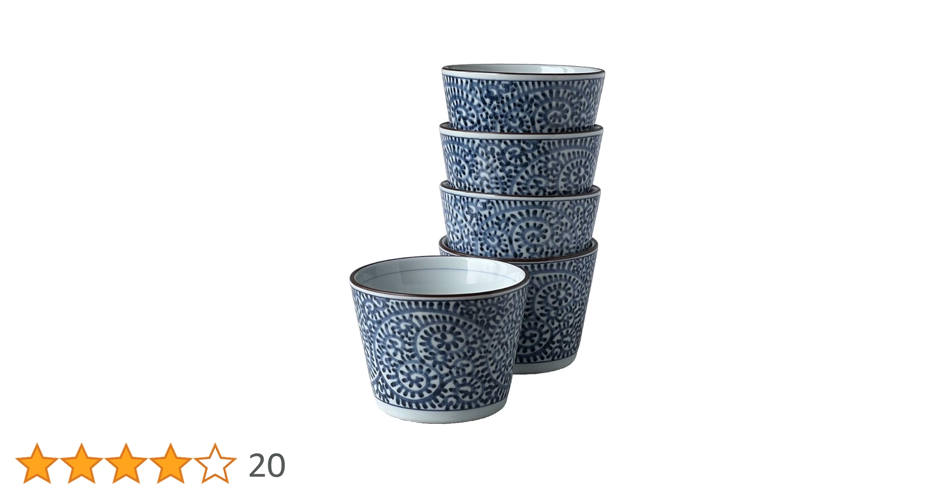 Amazon｜風景ドットコム たこ唐草 そばちょこ 蕎麦猪口 5個