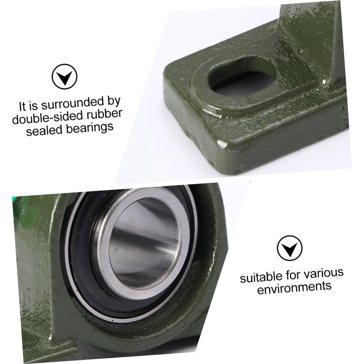 4pcs Self-lubricating Pillow Block Bearing Ucp205-16 25.4mm Bore Vertical Outer Spherical Cast Iron Bearing Low Noise Self-aligning Mounted Block for Industrial Use
