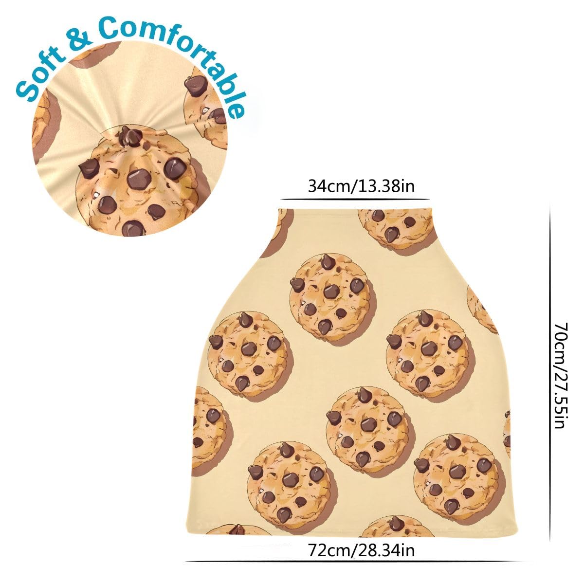 Baby Car Seat Canopy Covers Nursing Cover Stretchy Boys Girls Biscuits Cookies Carrier Cover Breastfeeding Cover Breathable