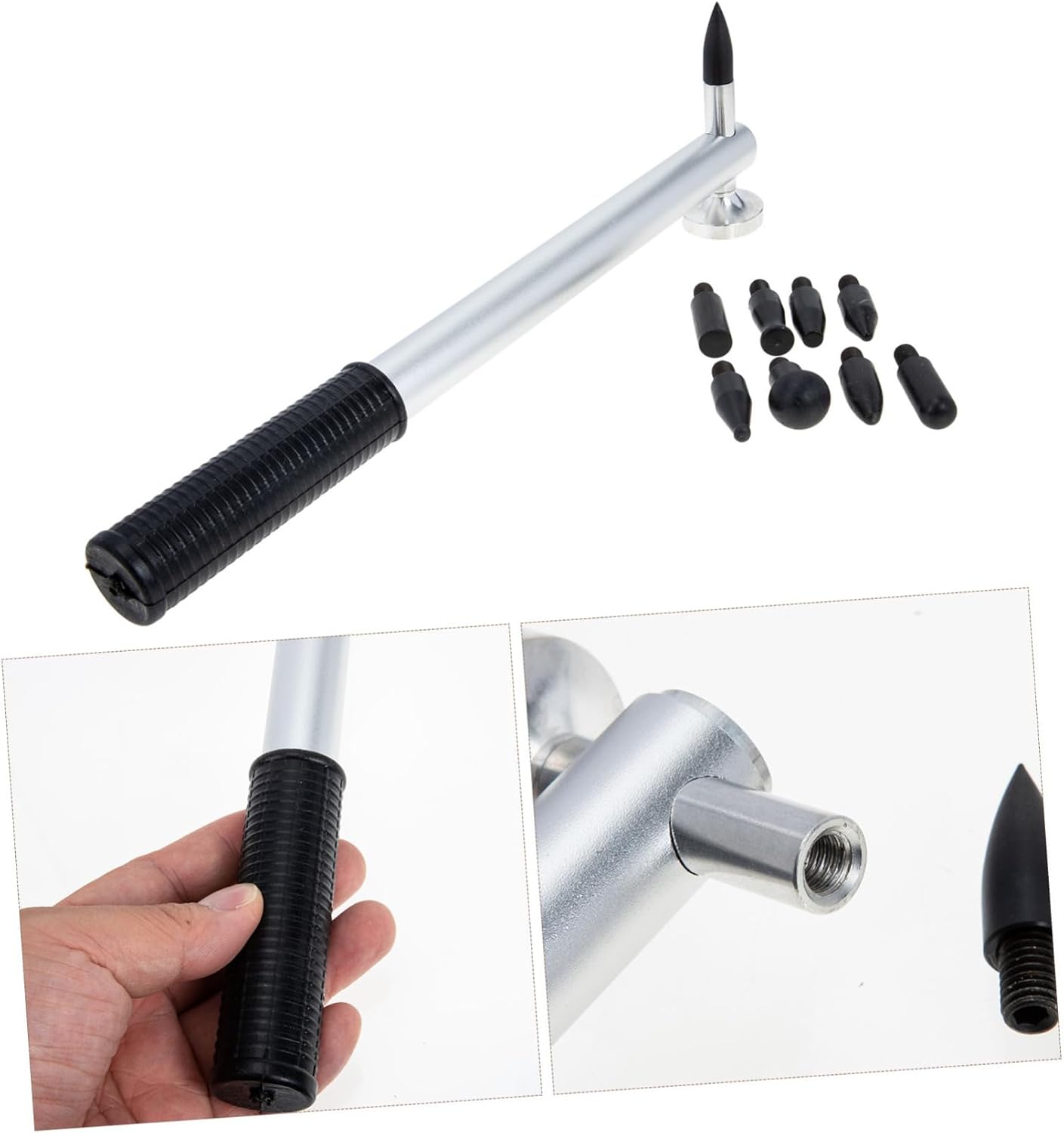Zerodeko Car Repair Set 9 Interchangeable Heads Heavy Duty Sheet Metal Tools for Auto Dent Removal Repair