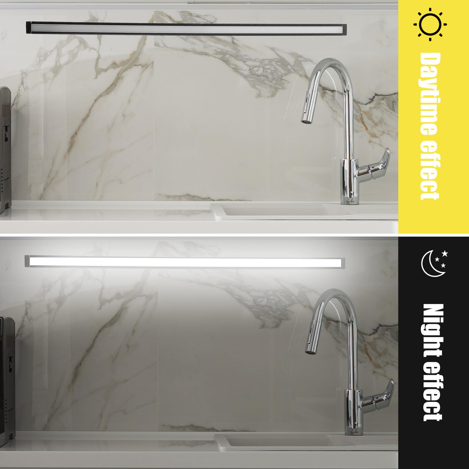 Lot de 2 Bandes LED Encastrables 40 Cm 12v Lumière Naturelle 4000k pour Éclairage sous Meuble la Cuisine et Armoire, Éclairage LED Armoires Rechargeable sans Transformateur,