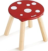 Vista 8 de Beright Taburete de madera para niños, taburete para niños, mesa sensorial perfecta a juego, taburete resistente de 9 pulgadas con cuatro patas