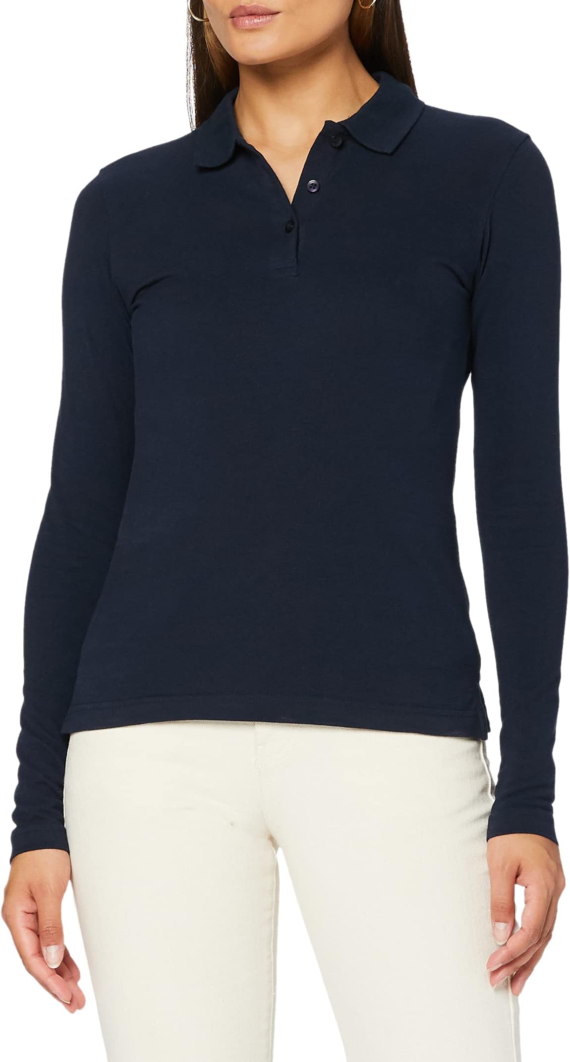 CliQueWomen's Clique Classic Long Sleeved Womens Marion Polo Shirt, Blue (Dark Navy), L UK
