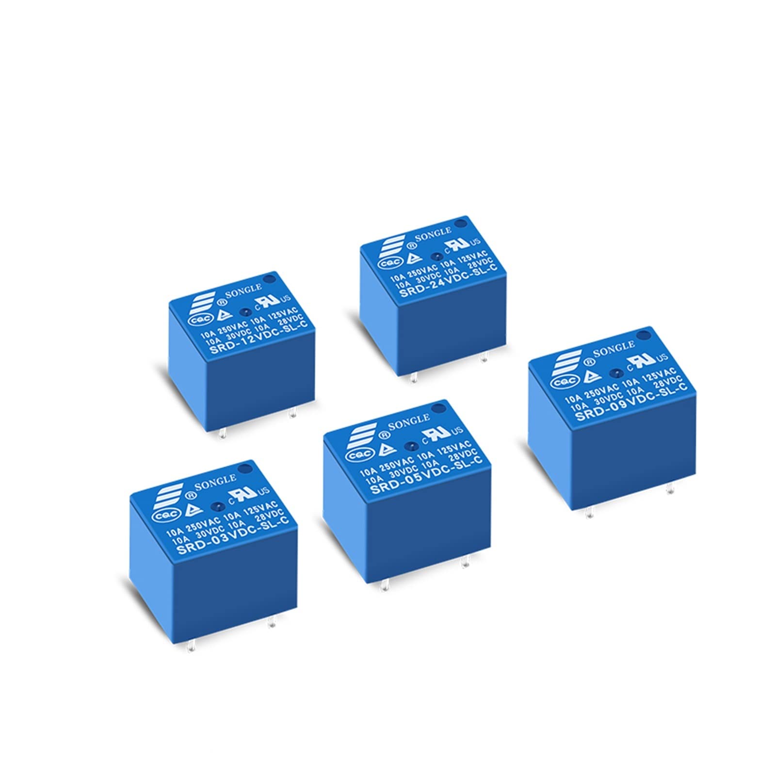 Relais SRD-09VDC-SL-C 5Pin évite les surcharges électriques sur circuit 9V 10A