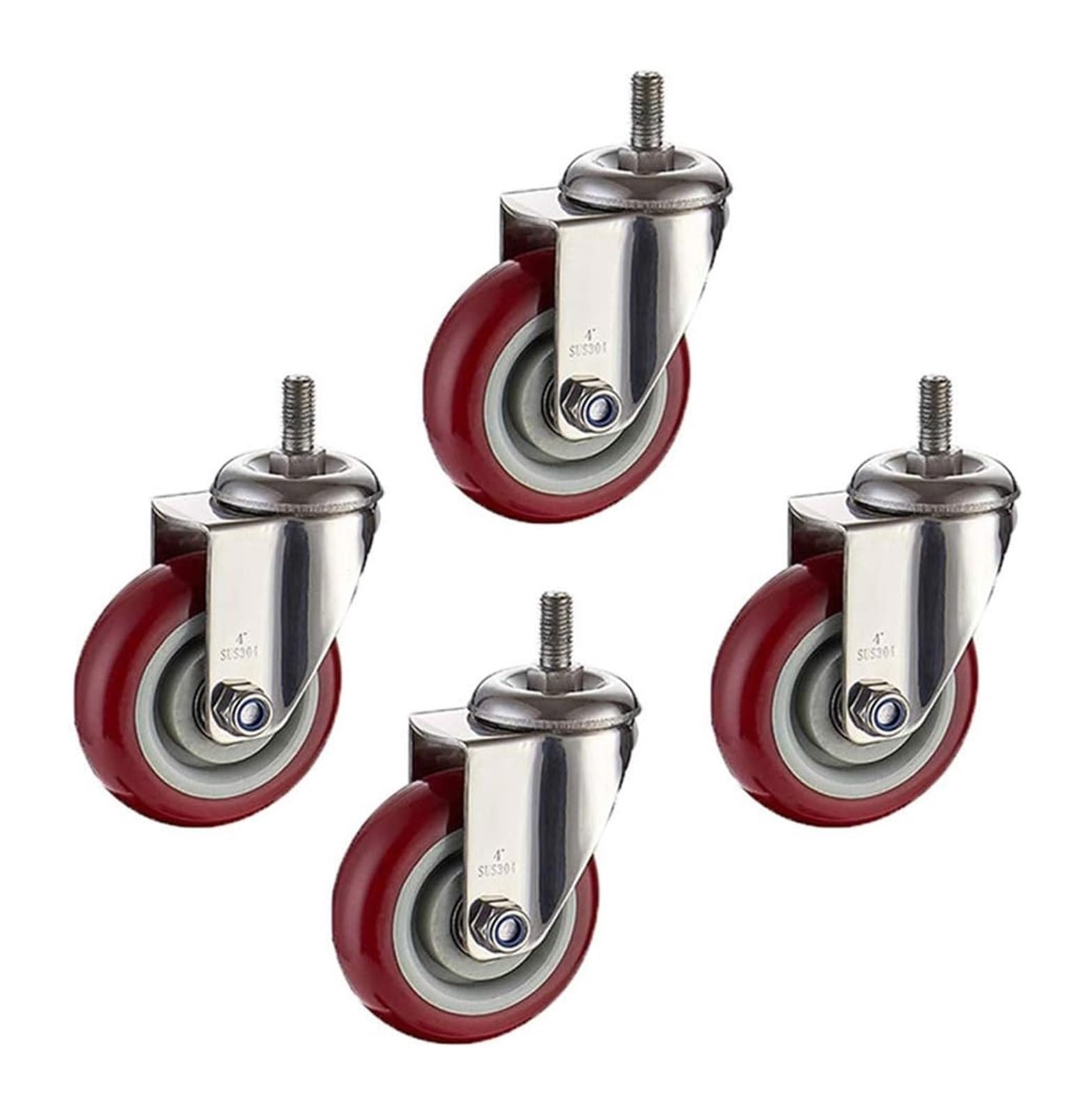 GYRAZXS Heavy Duty 4x Swivel Caster Wheels Lockable Rubber Wheels 880 lbs Load Capacity Ideal for Shopping Carts and Trolleys and Versatile Perfect for Transporting Heavy Loads