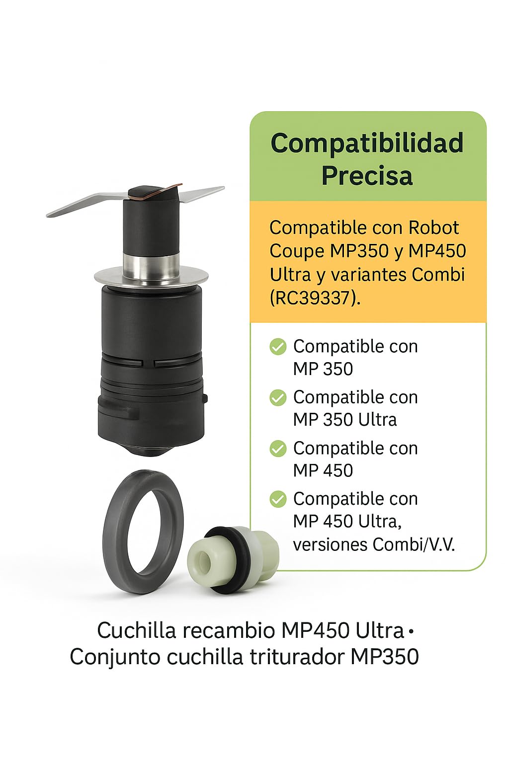 Conjunto Cuchilla Triturador MP450 Ultra RC39337 Compatible con MP350 Profesional Hostelería Accesorio Batidora de Mano Repuesto Original Afilado Preciso Montaje Acero Templados