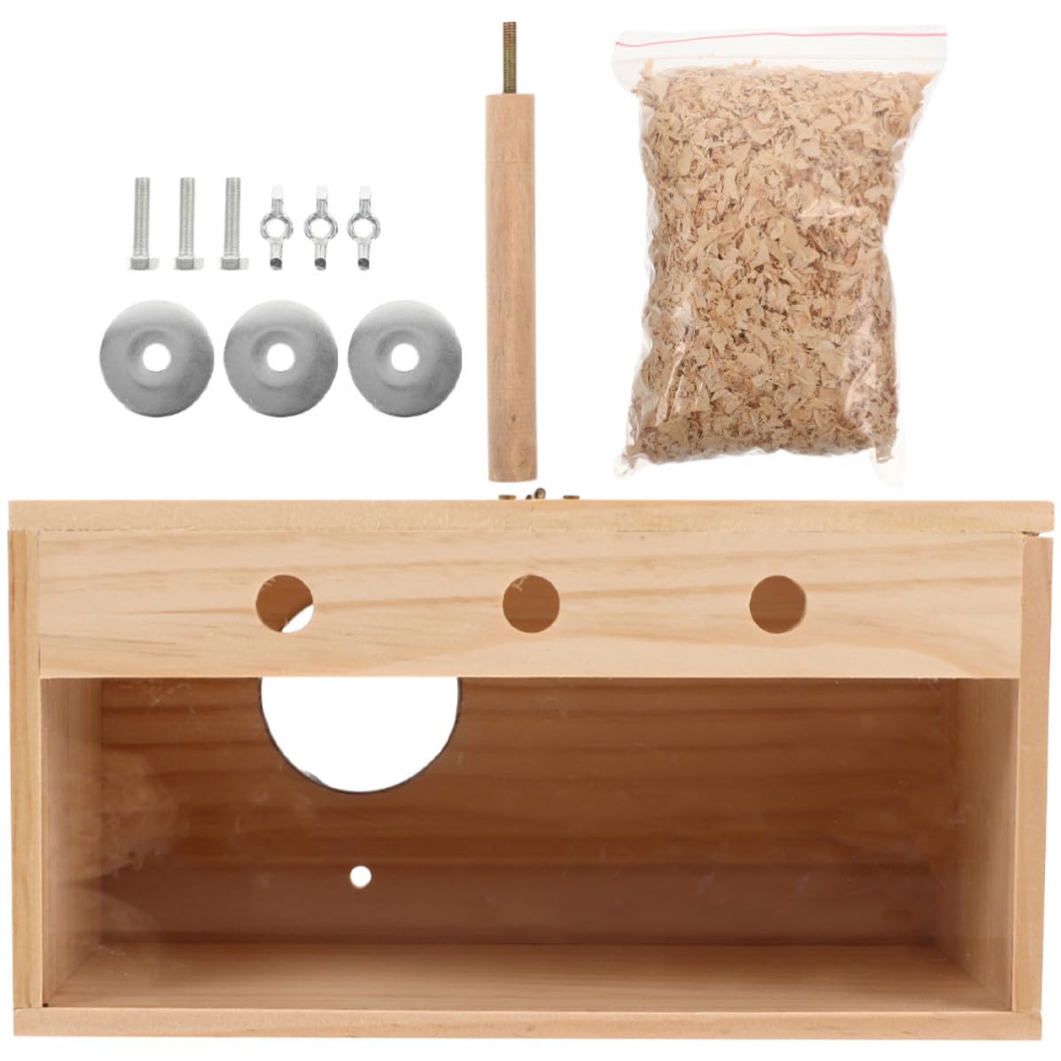 VICASKY Caja Nido Fácil de Limpiar y Cálida para Pájaros de Madera Beige Adecuado para Cría de Agapornis en Ambientes Interiores y Exteriores