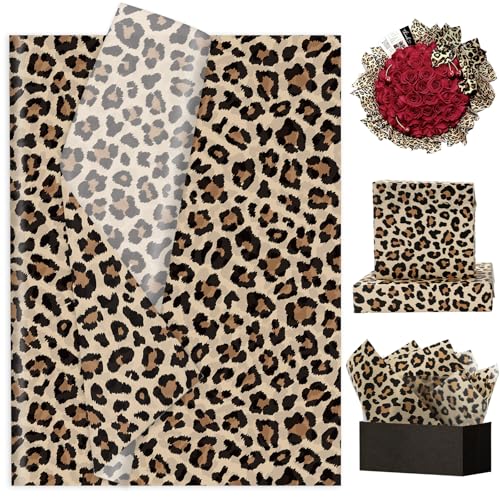 60 Sheets Leopard Print Tissue Paper Gift Wrapping Paper 14 x 20 Inch