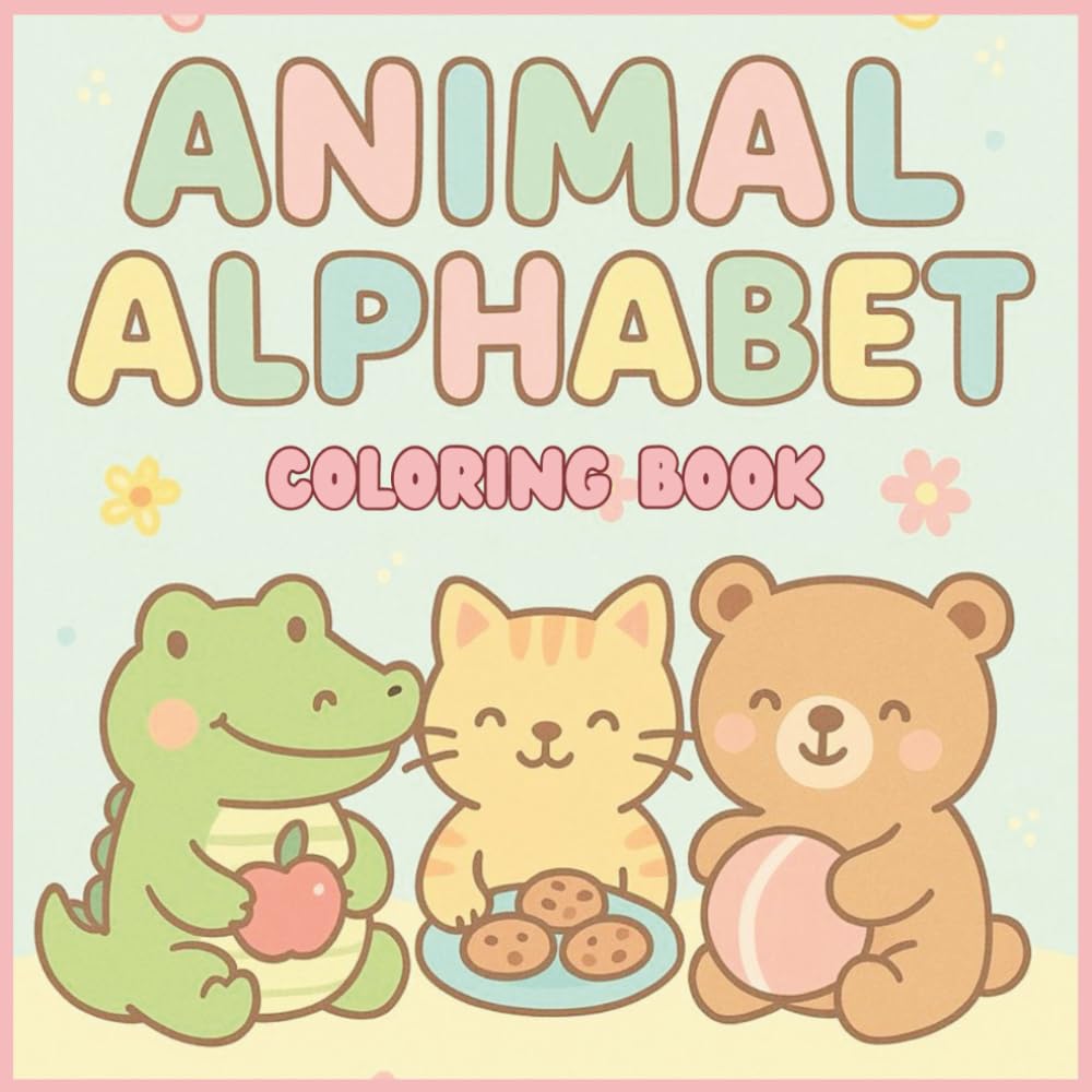 ANIMAL ALPHABET COLORING BOOK: a simple and easy coloring book for kids, learning alphabet with cute animals
