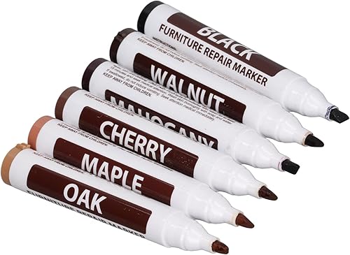 Miniatura 9 de Kit de reparación de muebles, marcadores de madera, marcadores de muebles de retoque, 6 marcadores de muebles para arañazos de madera, mesas de piso
